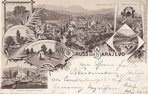 1896: Carte de visite Sarajevo vers Cologne