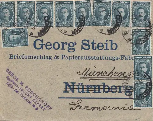 Bulgarie 1922: Lettre de Sofia à Munich - Enveloppe papier