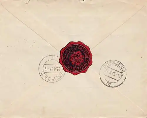 Bulgarie 1937: Sofia en recommandé à Dresde