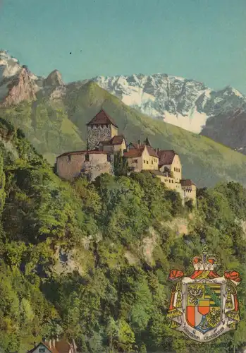Liechtenstein: 1956: Ansichtskarte nach Ungarn - Taxe