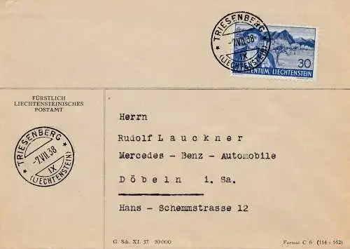 Liechtenstein: 1938: Triesenberg après Döbeln