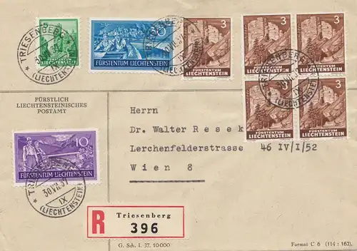 1937: Triesenberg Einschreiben nach Wien