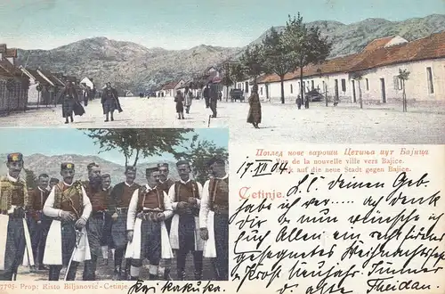 Monténégro: 1904: Carte postale après Dornum