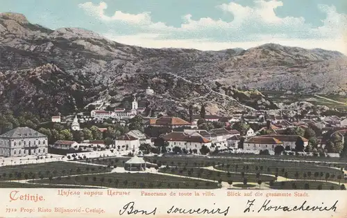Montenegro: 1903: Ansichtskarte  nach Frankreich