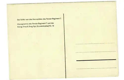 Carte visuelle: Panzerregiment 7, Bufflon, Vaihingen Filder (ex Dragoner Reg. 14)