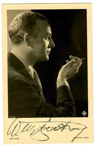 Postkarte Willi Fritsch, Autogramm, Ross Verlag, ca. 1937/38