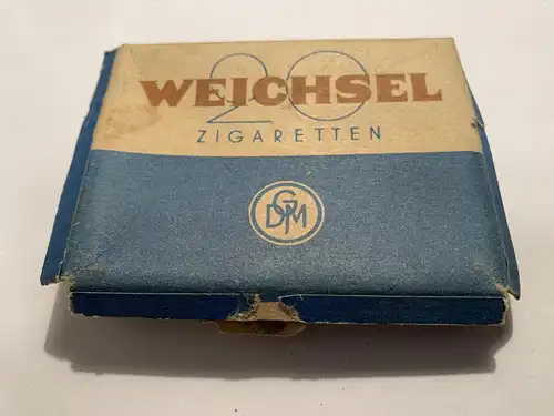 GG: Zigarettenschachtel Weichsel, GDM mit Steuer Marke blau, ohne Inhalt