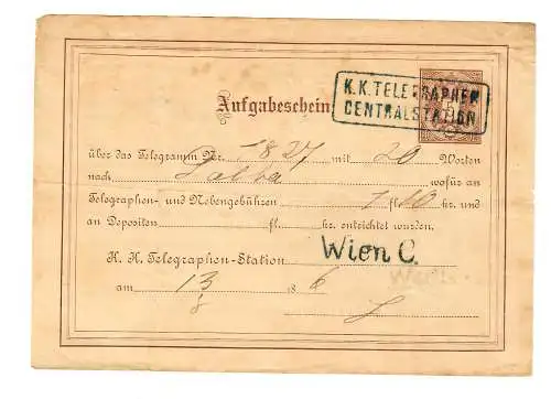 Aufgabeschein Centralstation Wien