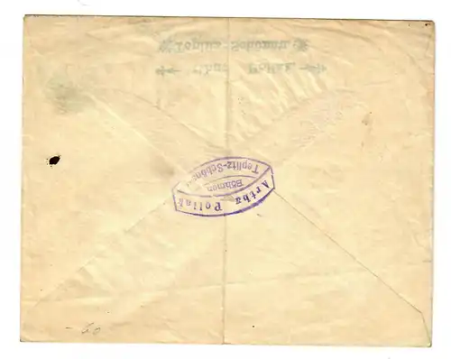 Pow Levante, Lmyrna 1898, British Post office, Teplitz-Bönau