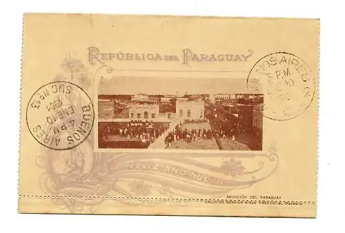 Lettre de carte postale 1901 à Buenos Aires, voir vers le verso