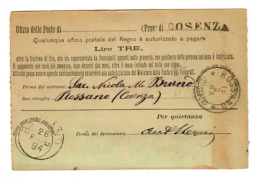 Instruction financière/Cartolina-Vaglia 1894, Bassano
