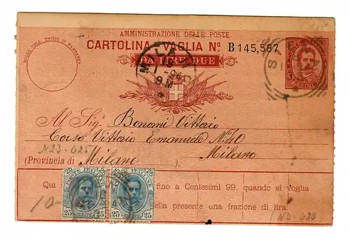 Instruction financière/Cartolina-Vaglia 1894, Milano