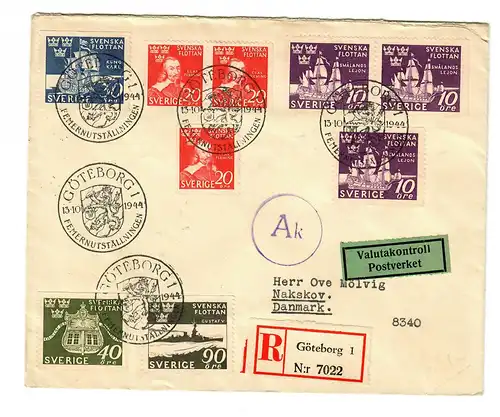Einschreiben Göteborg nach Nakskov/Dk, Post Zensur 1944