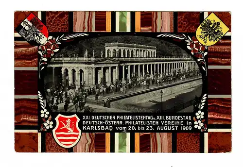 XXI Deutscher Philatelistentag, Karlsbad 1909 nach Mainz