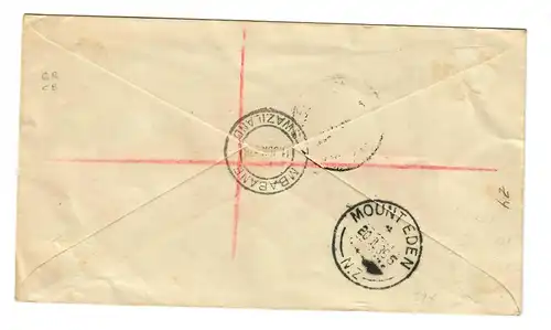 Lettre de Mbabane vers le New-Zealand 1936