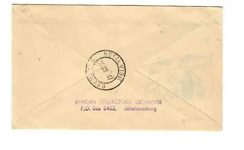 Einschreiben: Day of Arrival of Royal Familiy, Bremersdorp nach Johannesburg