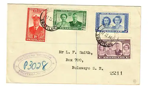 Brief von Mbabane nach Bulawayo 1947