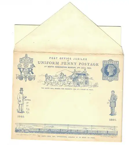 Enveloppe avec feuillet pour le Penny Poste Jubilee 1890