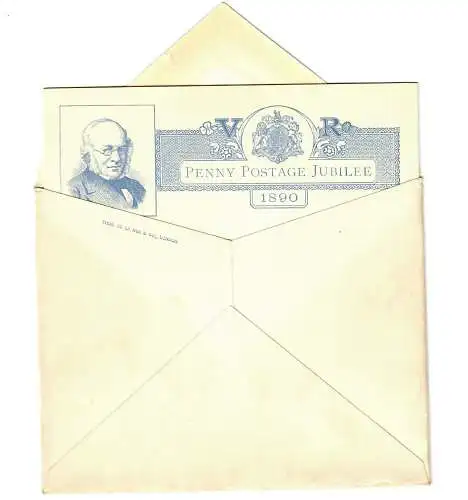 Briefumschlag mit Briefbogen zum Penny Postage Jubilee 1890