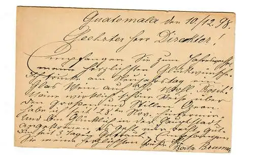 Affaire entière Guatemala 1898/99 vers Mühlhausen/El