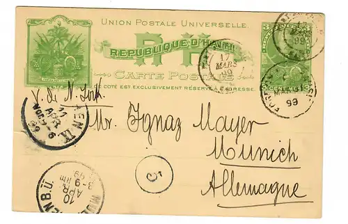 Ganzsache 1899 nach München