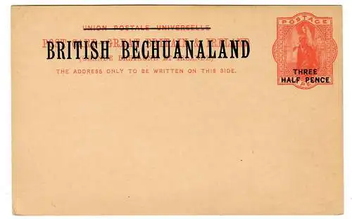 Post card unused British Bechuanaland