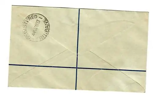 Luftpost Einschreiben Rabaul nach Liverpool FDC 1937