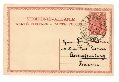 Toute l'affaire Shkoder après Aschaffenburg 1914