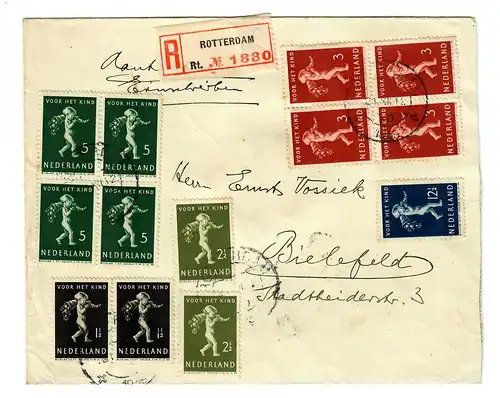 Einschreiben Rotterdam nach Bielefeld 1939