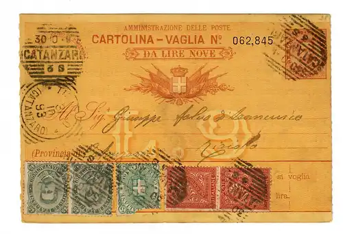 Geldanweisung Gatanzaroi nach Riziolo 1893