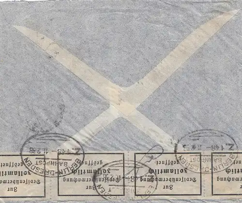 Ägypten/Egypte: 1938: Luftpost Brief Cairo nach Finsterwalde, Gummifabrik, Zoll