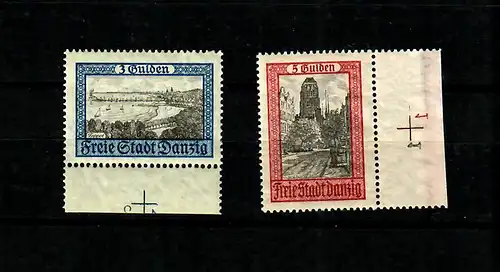 Gdansk: Mi Nr. 209-210, **, frais par la poste avec numéro de plaque