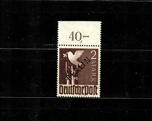Berlin: MiNr. 18 P dgz Oberrand, postfrisch, **, geprüft
