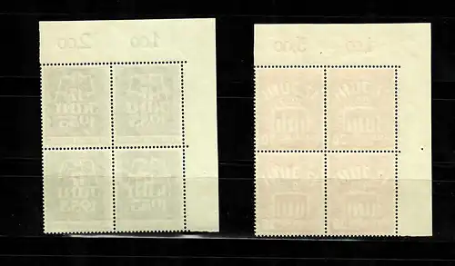 Berlin: Min. 110-111, post-freisch, **, VE1, Eckrand Quererblock