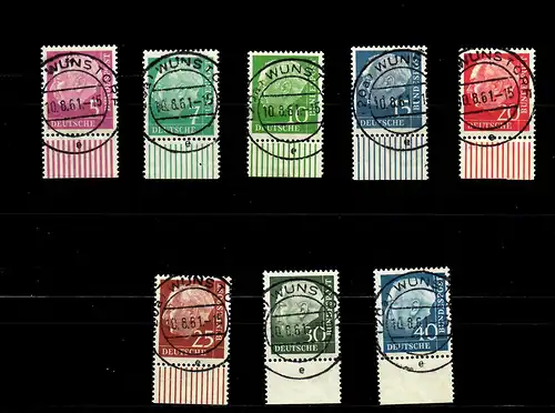 Bund: MiNr. ex 179y-186y, cacheté Wunstorf, sous-rand, signature BPP, luxe