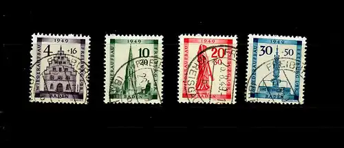 Baden: MiNr. 38-41 A, Stempel Freiburg Haslach, BPP Befund