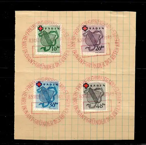Baden: MiNr. 42A-45 A, Luxus, gestempelt, BPP Attest
