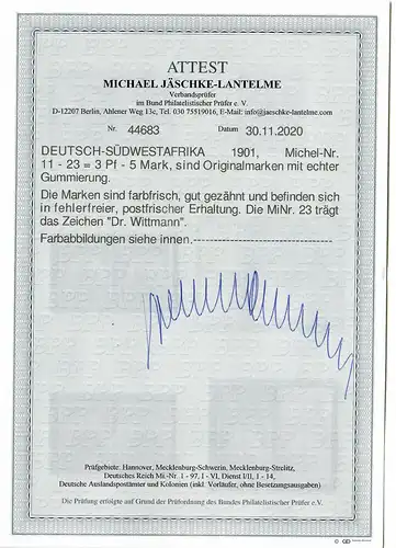 DSW: Min. 11-23, frais, ** avec test photo BPP