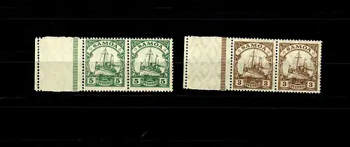 Samoa: MiNr. 20 LF+21LF, postfrisch, **, waagrechte Paare