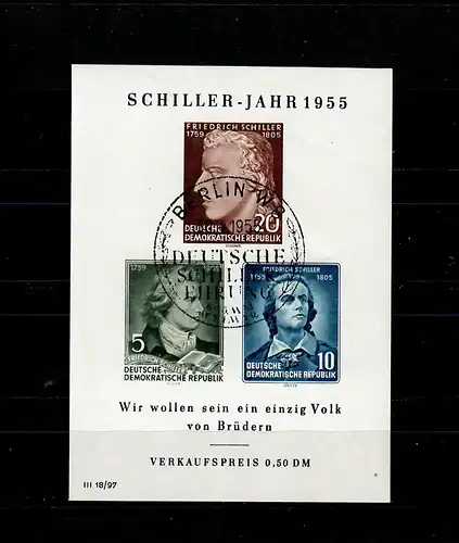 DDR: MiNr. Block 12 XI Plattenfehler IX gestempelt, VPP Befund, Ersttag