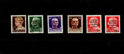 Kotor: MiNr. 1,2/3x 4-6, postfrisch, ** BPP Attest