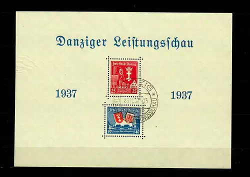 Danzig: Block 3 I, gestempelt 1937, Danziger Leistungsschau