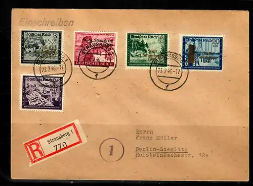 Straussberg: Einschreiben nach Berlin, MiNr. 15 mit PF II