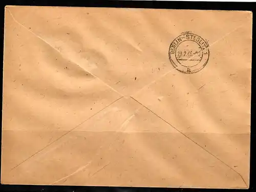 Straussberg: lettre recommandée pour Berlin, MiNr. 15 avec PF II