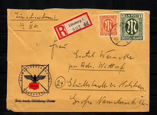 Inscrivez Lunebourg à Glückstadt, Min. 35 sur lettre