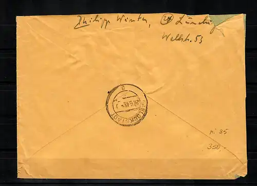 Inscrivez Lunebourg à Glückstadt, Min. 35 sur lettre