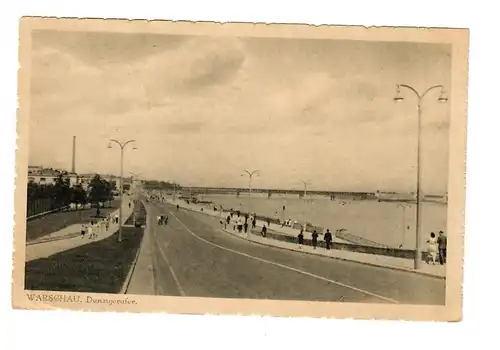 GG Bahnpoststempel: AK Warschau: Breslau - Warschau nach Freiburg