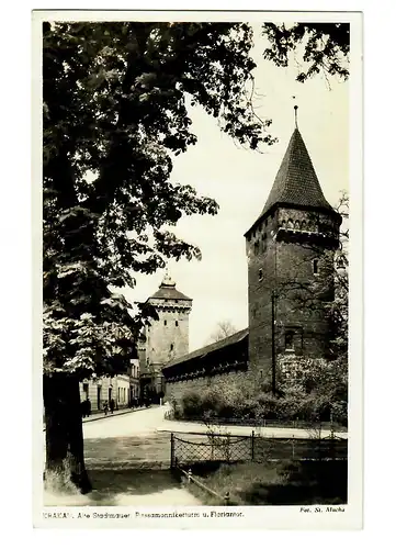GG Bahnpoststempel: AK Krakau Stadtmauer: Breslau-Krakau Nr. 0040