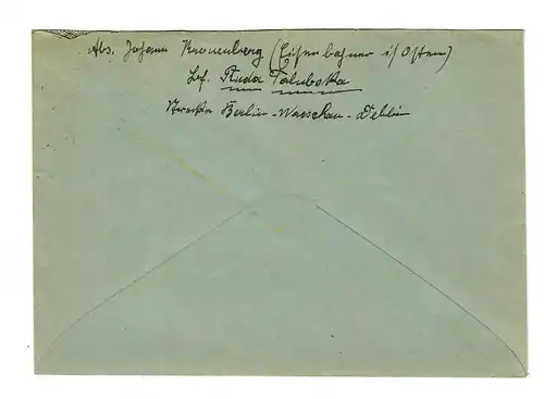 Tampon de la poste GG: Tempo de Chelm Varsovie vers Hambourg 1940