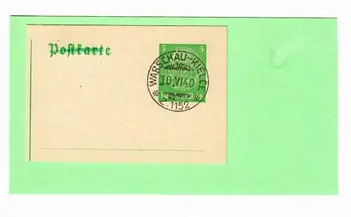 GG Bahnpoststempel: Ausschnitt Zugstempel Warschau-Kielce, Nr. 1152